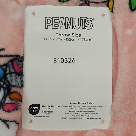 Peanuts Snoopy Extra Long Pet Throw Blanket By Berkshire 60"X70" Merry & Bright - Picture 4 of 10